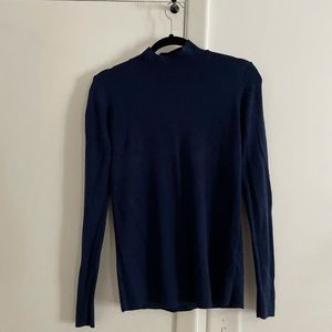 Mock neck navy blue sweater